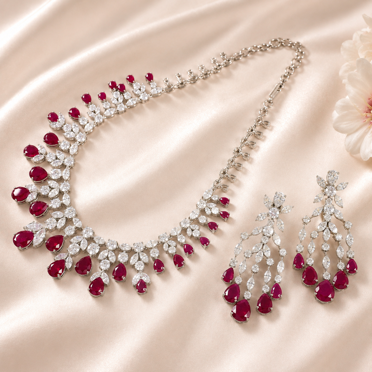 Ruhani Ruby Radiance Necklace Set