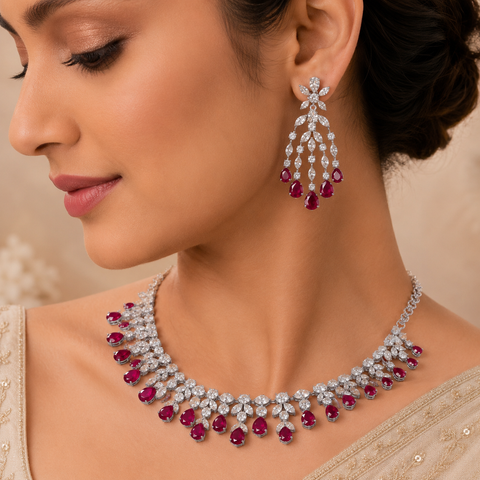 Ruhani Ruby Radiance Necklace Set