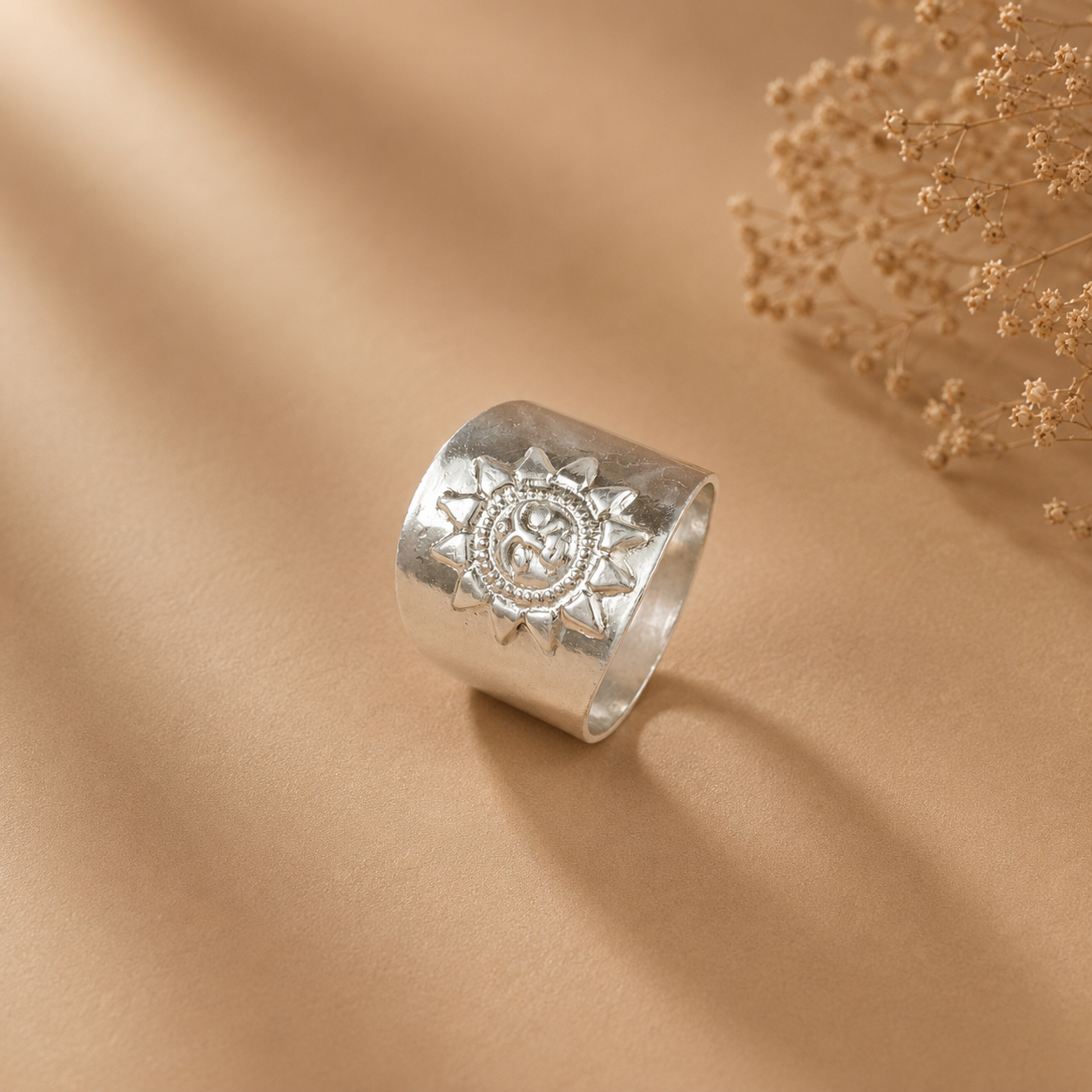 Anvay Divine Sun Glow Silver Ring For Him