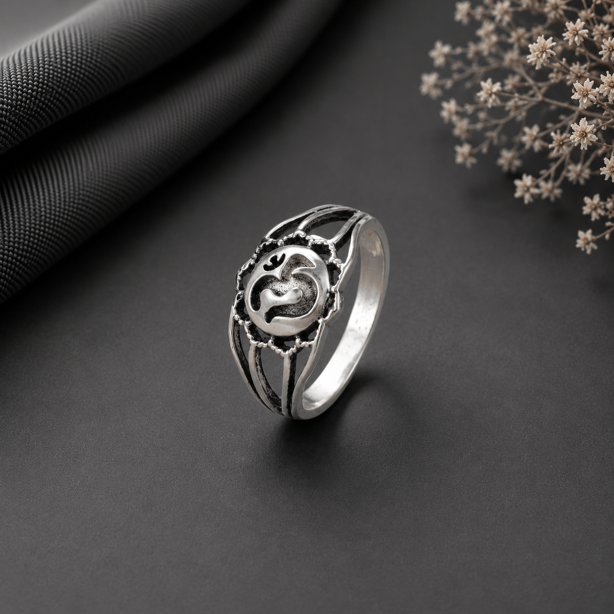 Chhaya Om Blessing Silver Ring