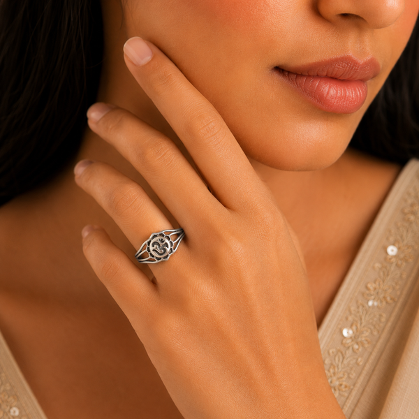 Chhaya Om Blessing Silver Ring