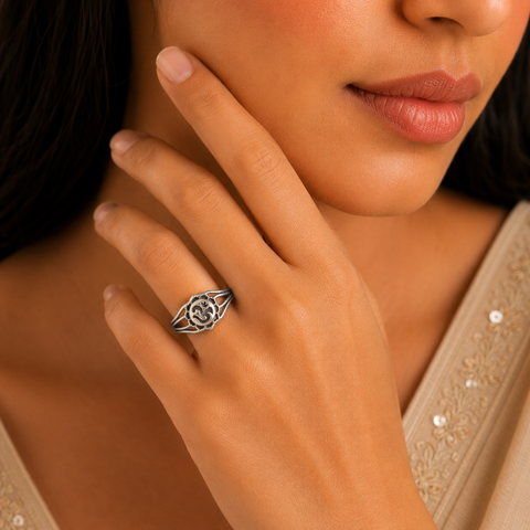 Chhaya Om Blessing Silver Ring