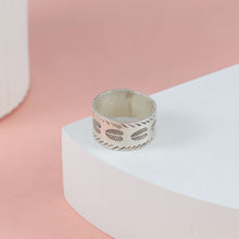 Gauri Leaf Texture Silver Ring