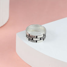 Unique Patterned Finish Silver Ring For Him