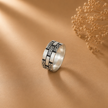 Unique Patterned Finish Silver Ring For Him
