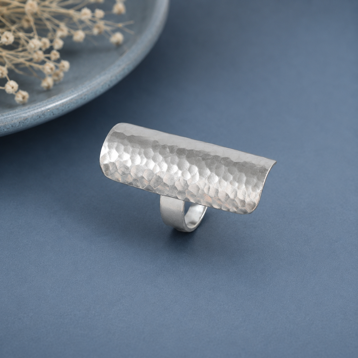 Mishti Sleek Metallic Finish Silver Ring