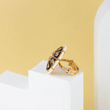 Vidya Blue Kundan Pearl Silver  Ring