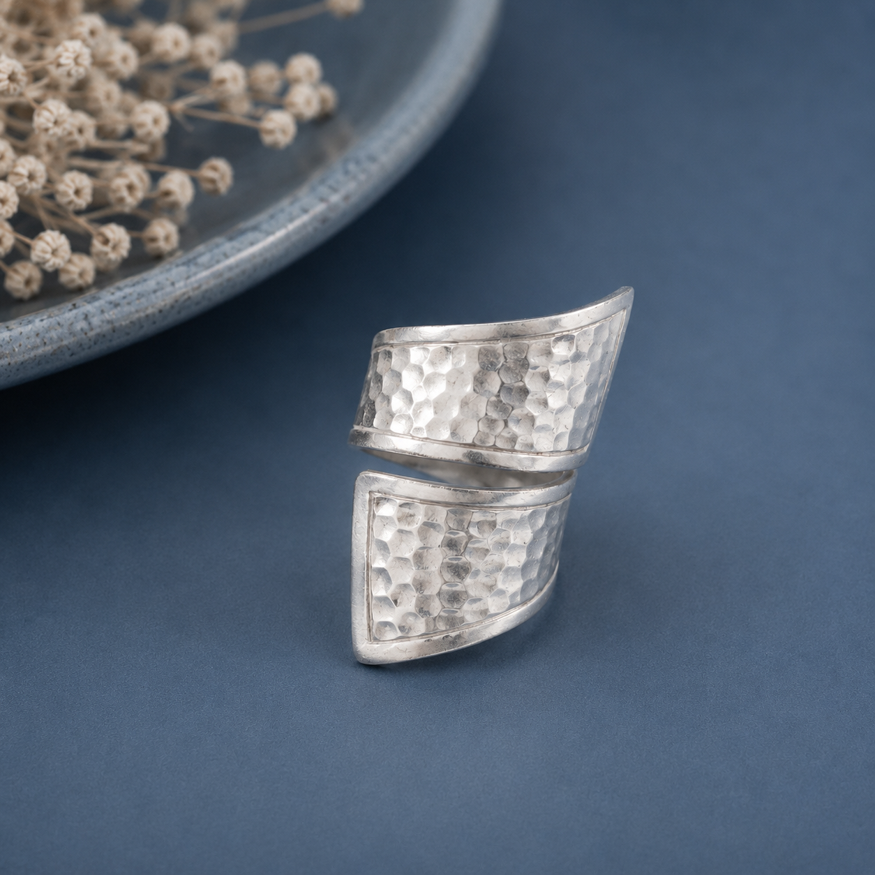 Nidhi Dual Curve Silver Ring