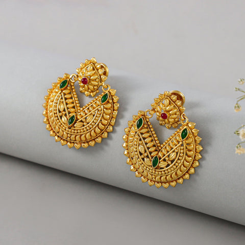 Zoya Traditional Gold Plated Silver Earrings