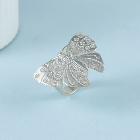 Ojasvi Elegant Butterfly Design Silver Ring