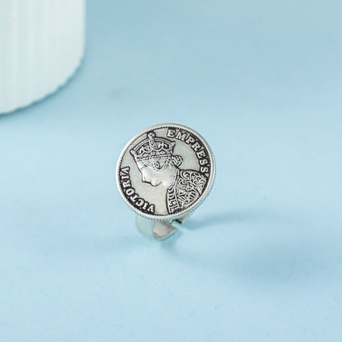 Siya Royal Vintage Coin Design Silver Ring