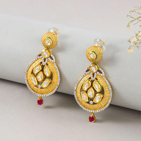 Prisha Pearl And Stone Silver Earrings