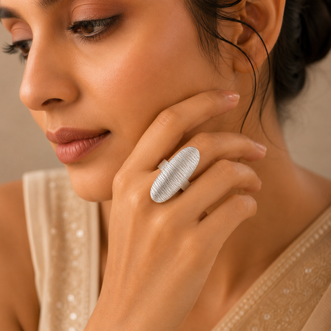 Uditi Curve Silver Ring