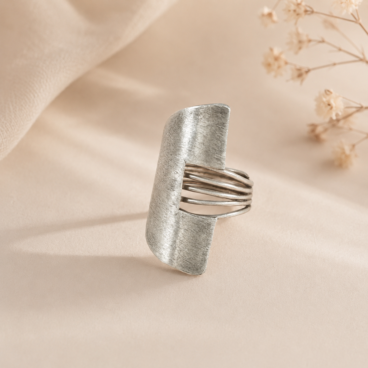Unnati Minimal Curve Silver Ring