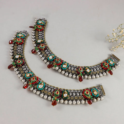 Navya Padmavati Rang Silver Anklets