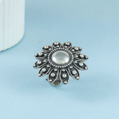 Eshita Sunflower Silver Ring