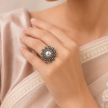 Eshita Sunflower Silver Ring