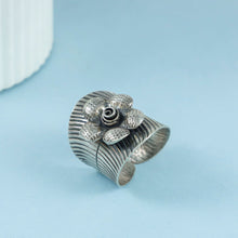 Geetika Handcrafted Floral Silver Ring