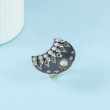 Jivika Tribal Moon Disk Silver Ring