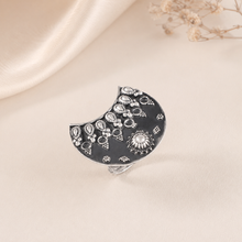 Jivika Tribal Moon Disk Silver Ring