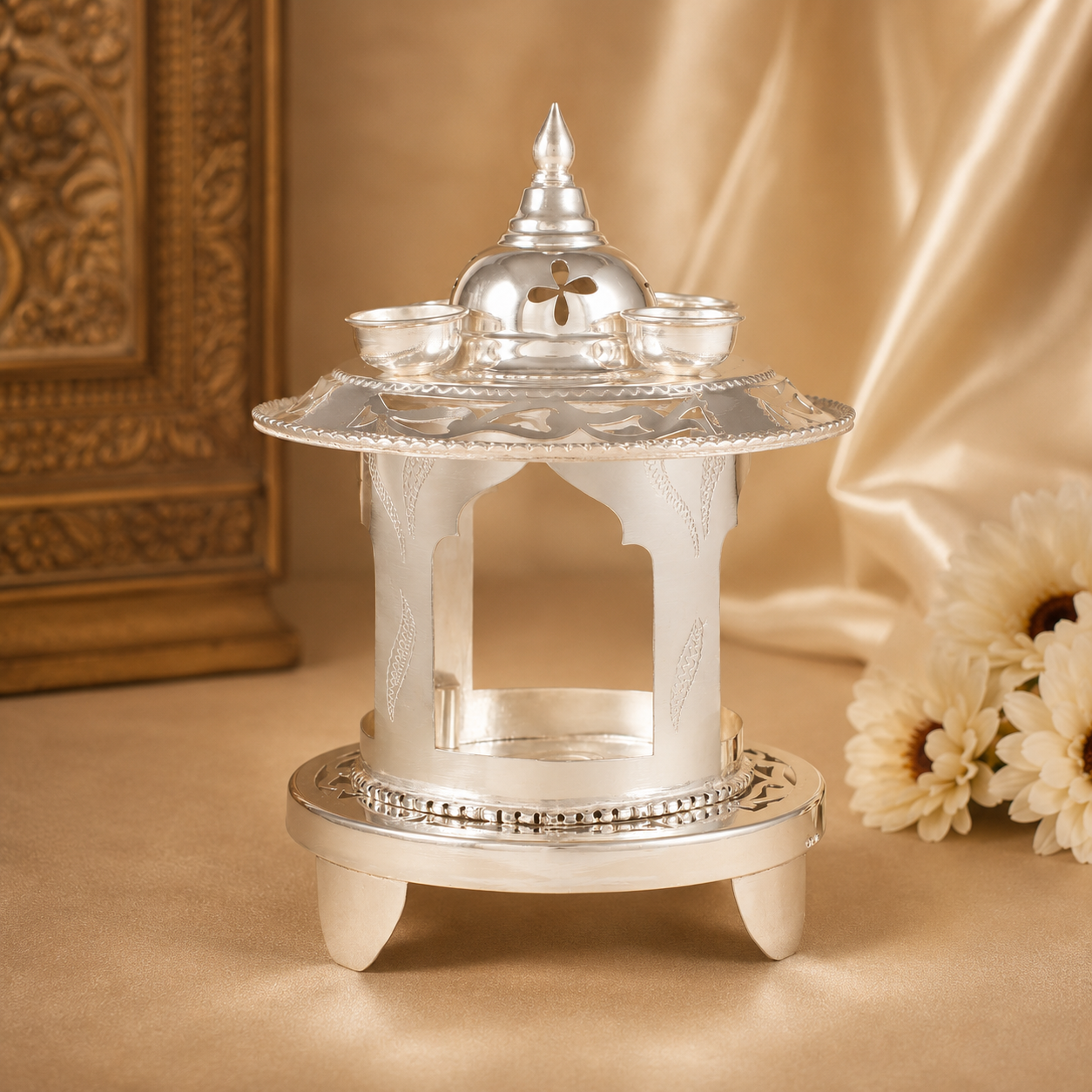 Pavitra Double Layer Silver Hatri