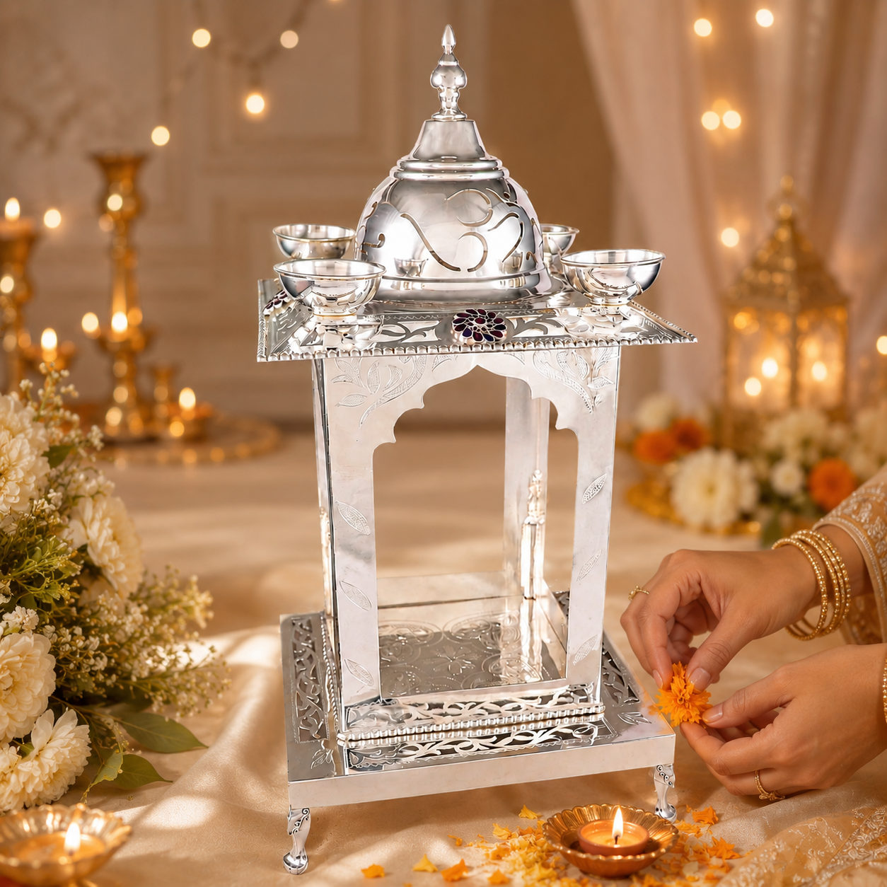 Chowki Style Silver Hatri