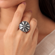 Avni Floral Aura Silver Ring