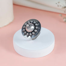 Jiya Rustic Dome Statement Silver Ring