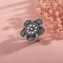 Zoya Floral Charm Silver Ring