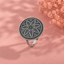Aarna Antique Floral Silver Ring