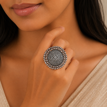 Prisha Floral Charm Silver Ring