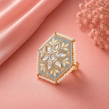 Deepali Elegant Petal Glow Silver Ring