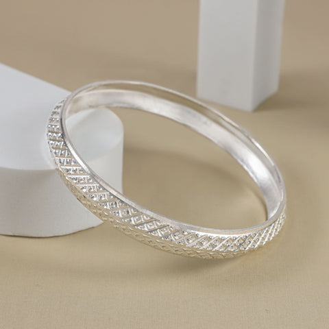 Rohit Elegant Sterling Silver Kada For Him