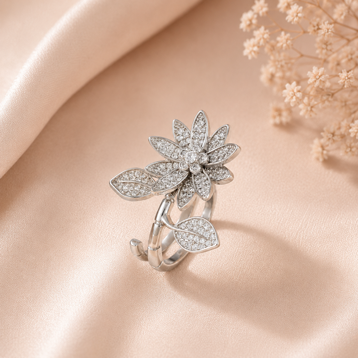 Riva Blooming Crystal Silver Ring