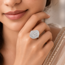 Yashvi Brilliant Flower Desing Silver Ring