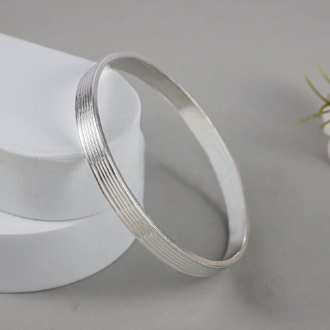Veer Sleek Silver Kada For Him