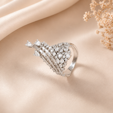 Esha Crystal Waterfall Silver Ring