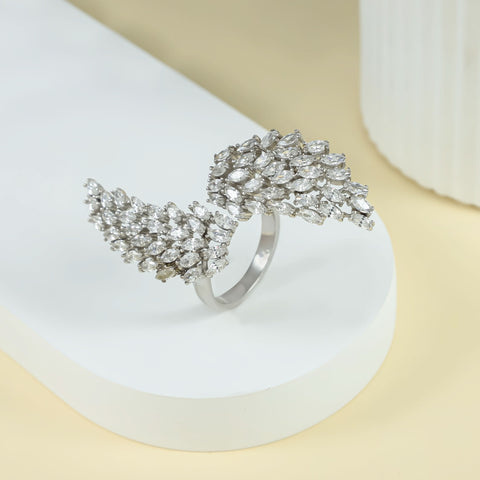 Inika Dazzling Wing Bloom Silver Ring