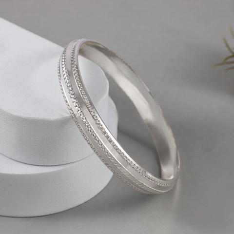 Harshit Noble Edge Silver Kada For Him