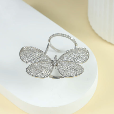 Pranika Eternal Glow Butterfly Silver Ring