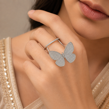 Pranika Eternal Glow Butterfly Silver Ring