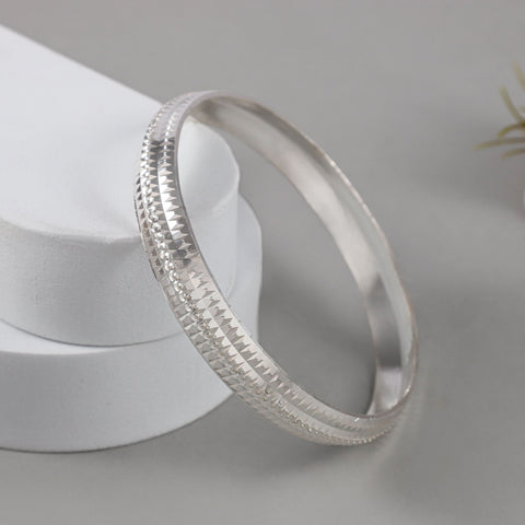 Jivan Titan Crest Silver Kada For Him
