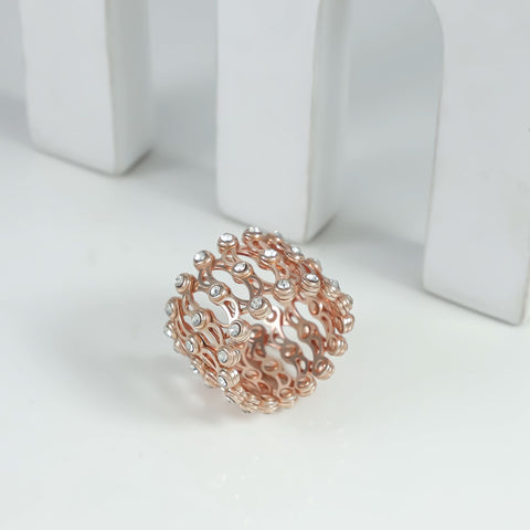 Avira Lattice Silver Ring And Bracelet