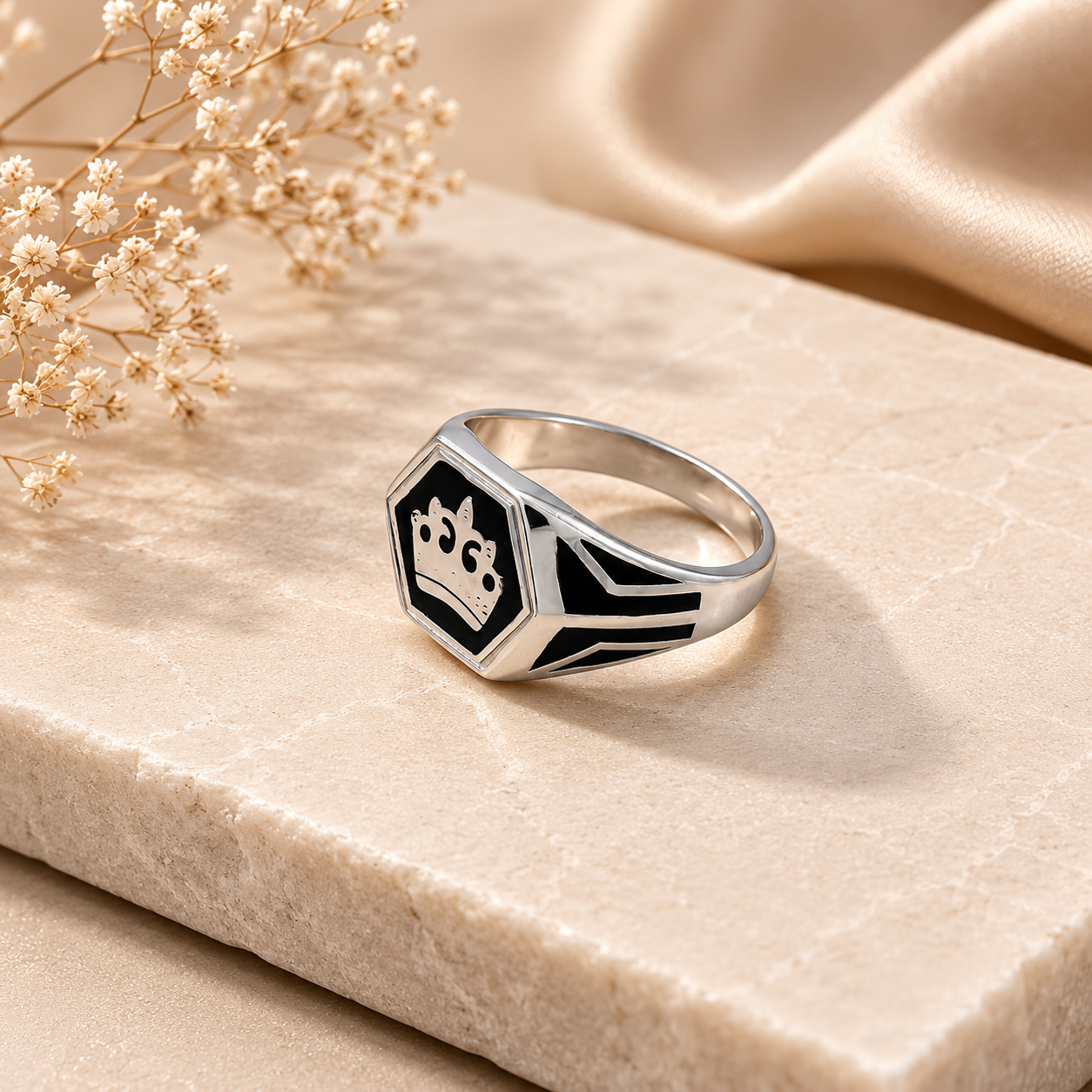 Zayan Crown Power Silver Ring For Him