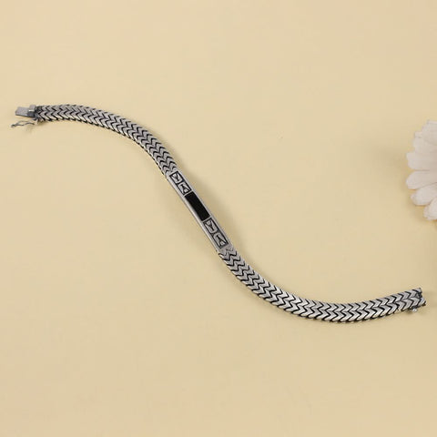 Viraj Bold Block Silver Bracelet For Him