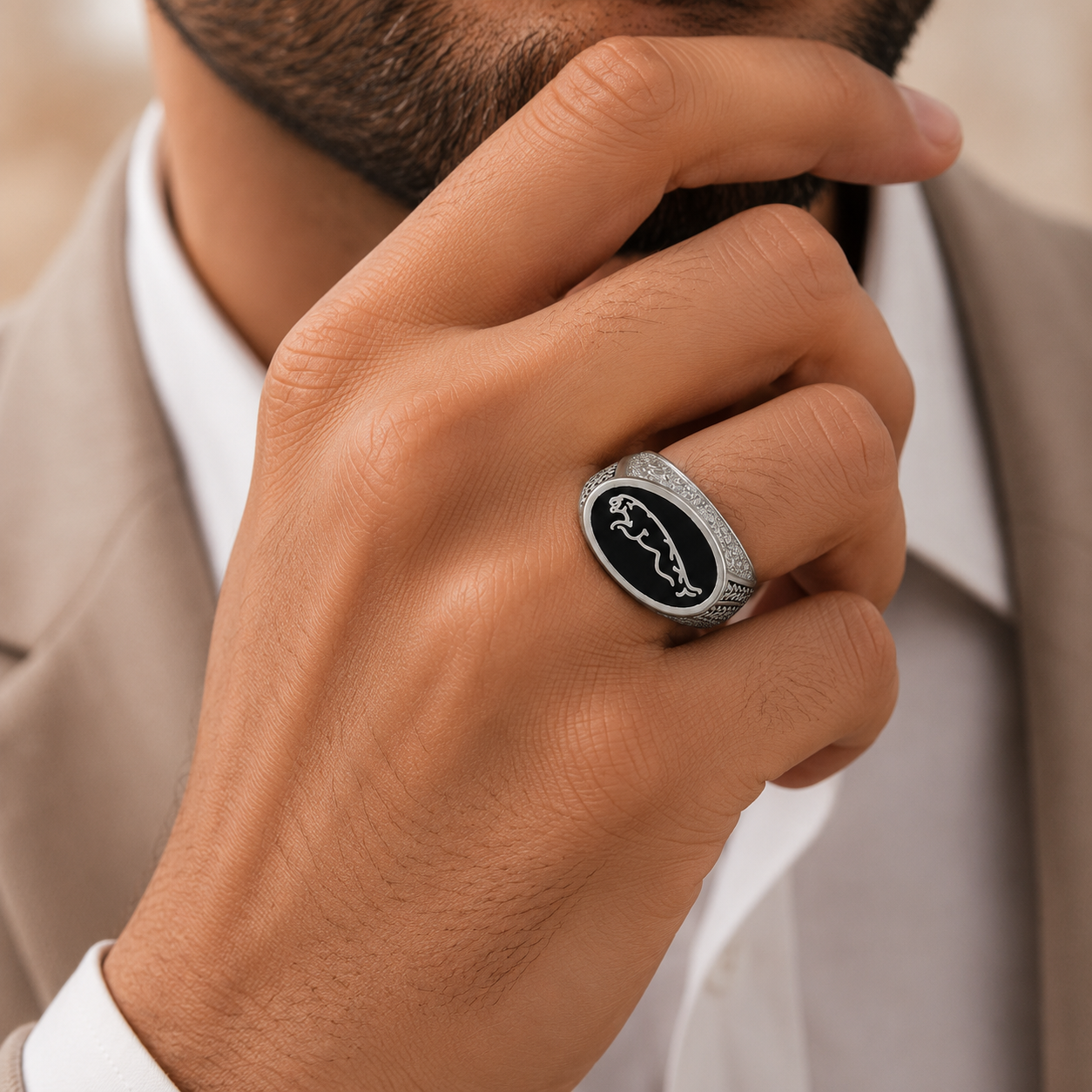 Aditya Panther Legacy Silver Ring For Him