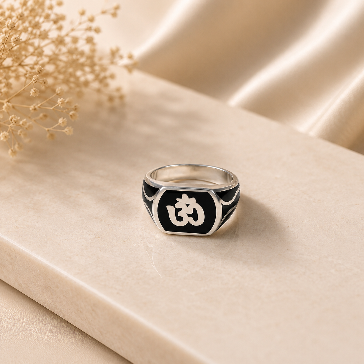 Sarthak Om Power Silver Ring For Him