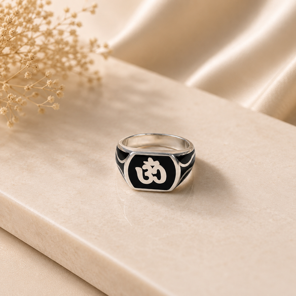 Sarthak Om Power Silver Ring For Him