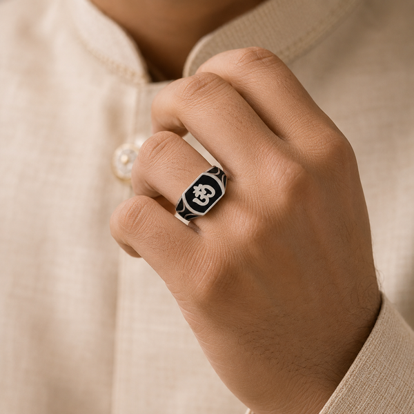 Sarthak Om Power Silver Ring For Him