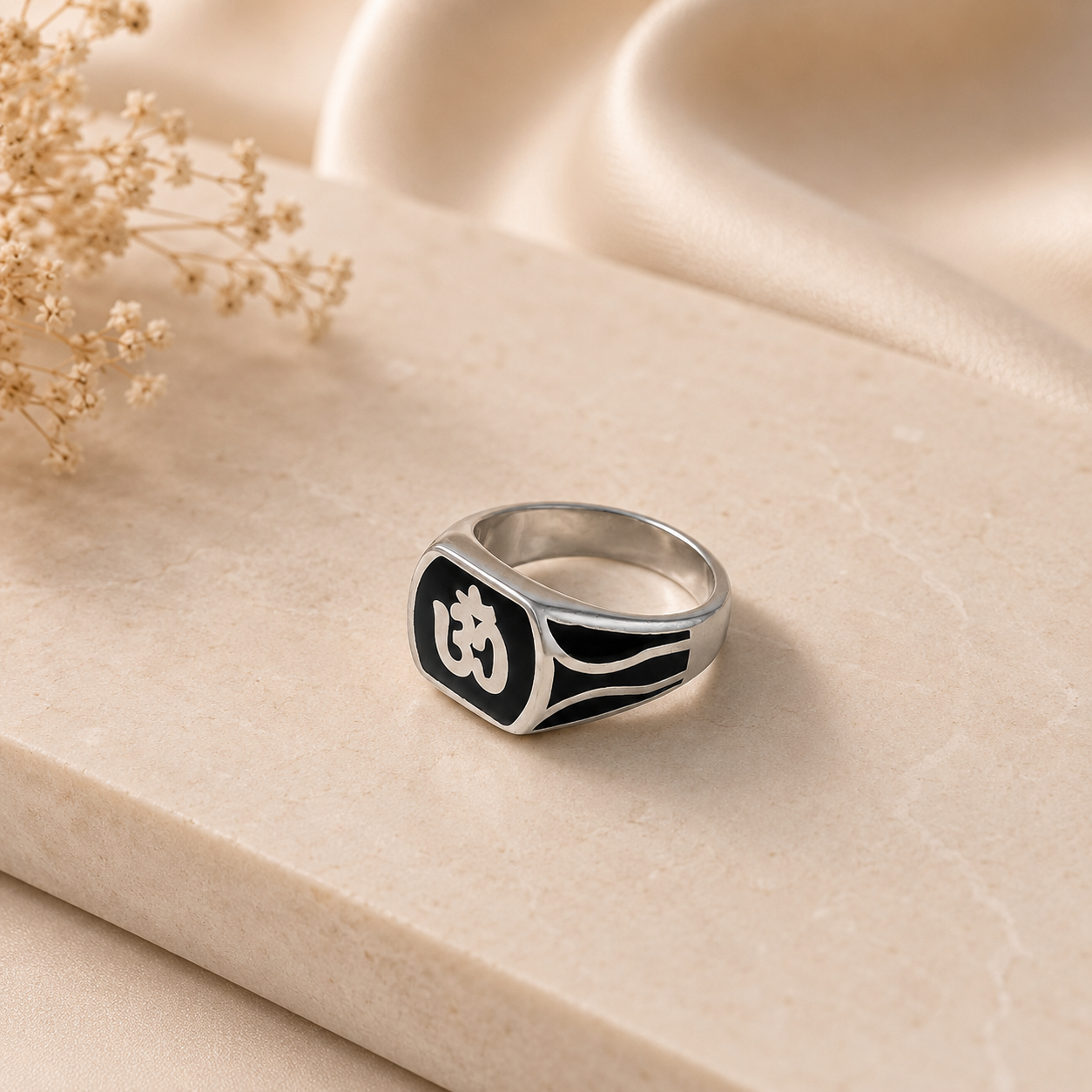 Sarthak Om Power Silver Ring For Him